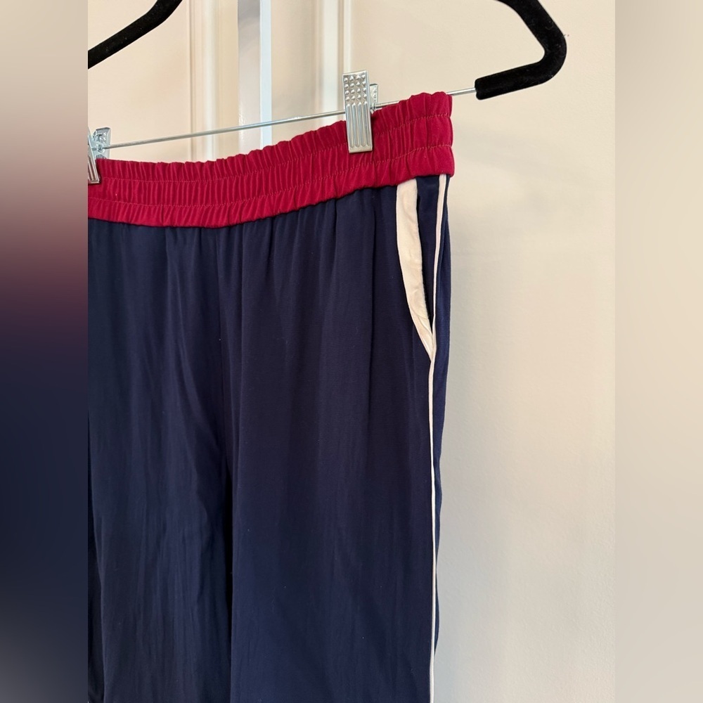 Sandro Navy Joggers with Red Waistband - Picture 3 of 7